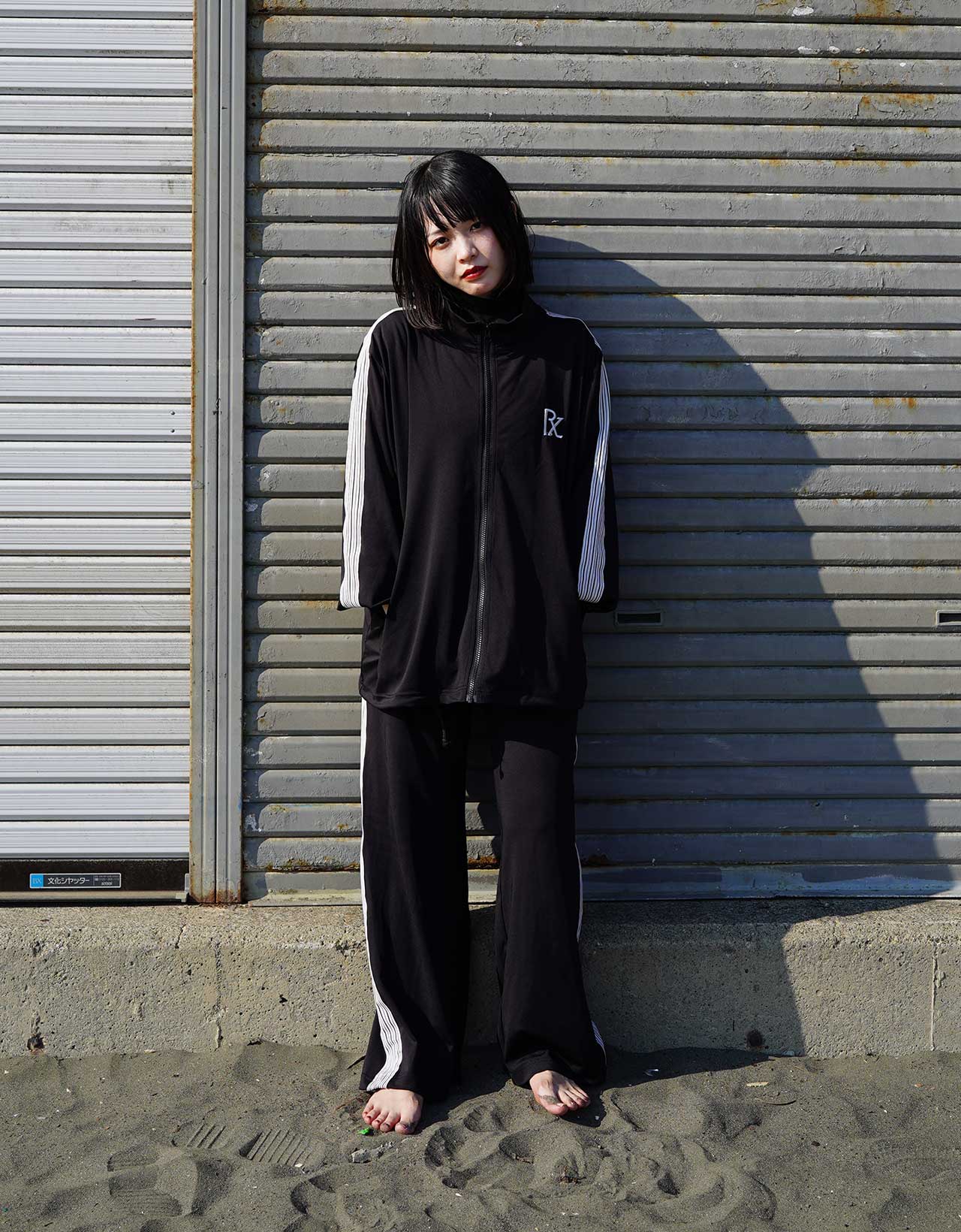 Track jacket Black/White画像