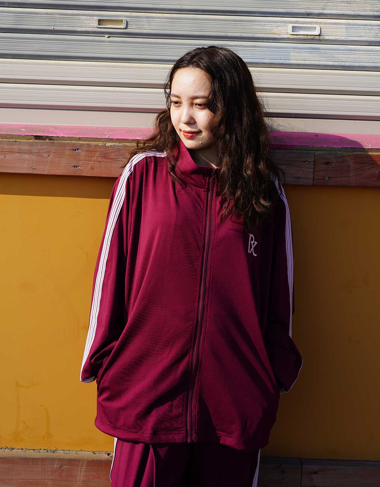 Track jacket Burgundy/Pink画像