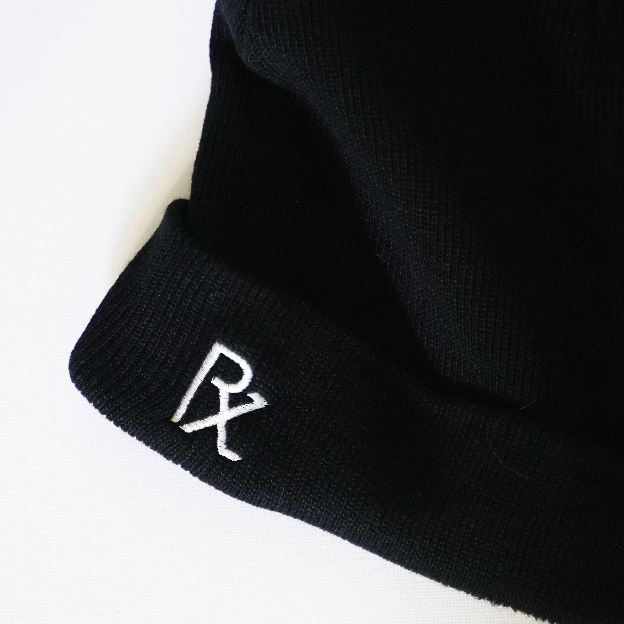 Knit Beanie Black/White ニットビーニー ブラック/ホワイト画像